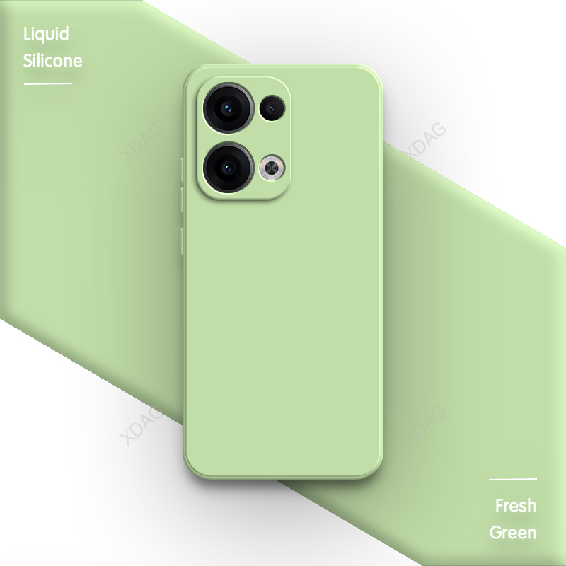 Carcasă oficială de telefon pentru oppo reno 13, reno 13 pro  f 13f s 13fs fs 5g, silicon lichid moale, 13 pro, husă spate simplă, de bază: Verde / Pentru iphone 12 pro max