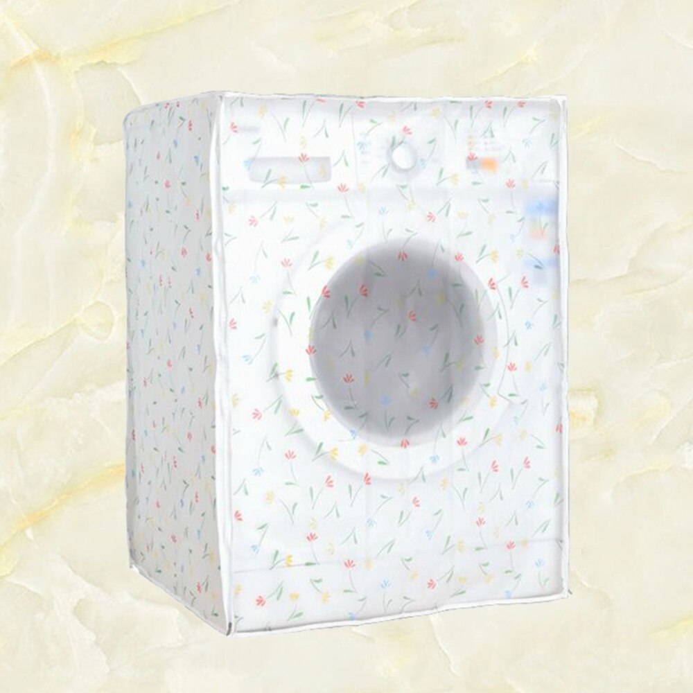Automatic Washing Machine Cover Premium PEVA Washing Machine Case Waterproof Anti-dust Washing Machine Protector for Home (60x55: Floral pattern