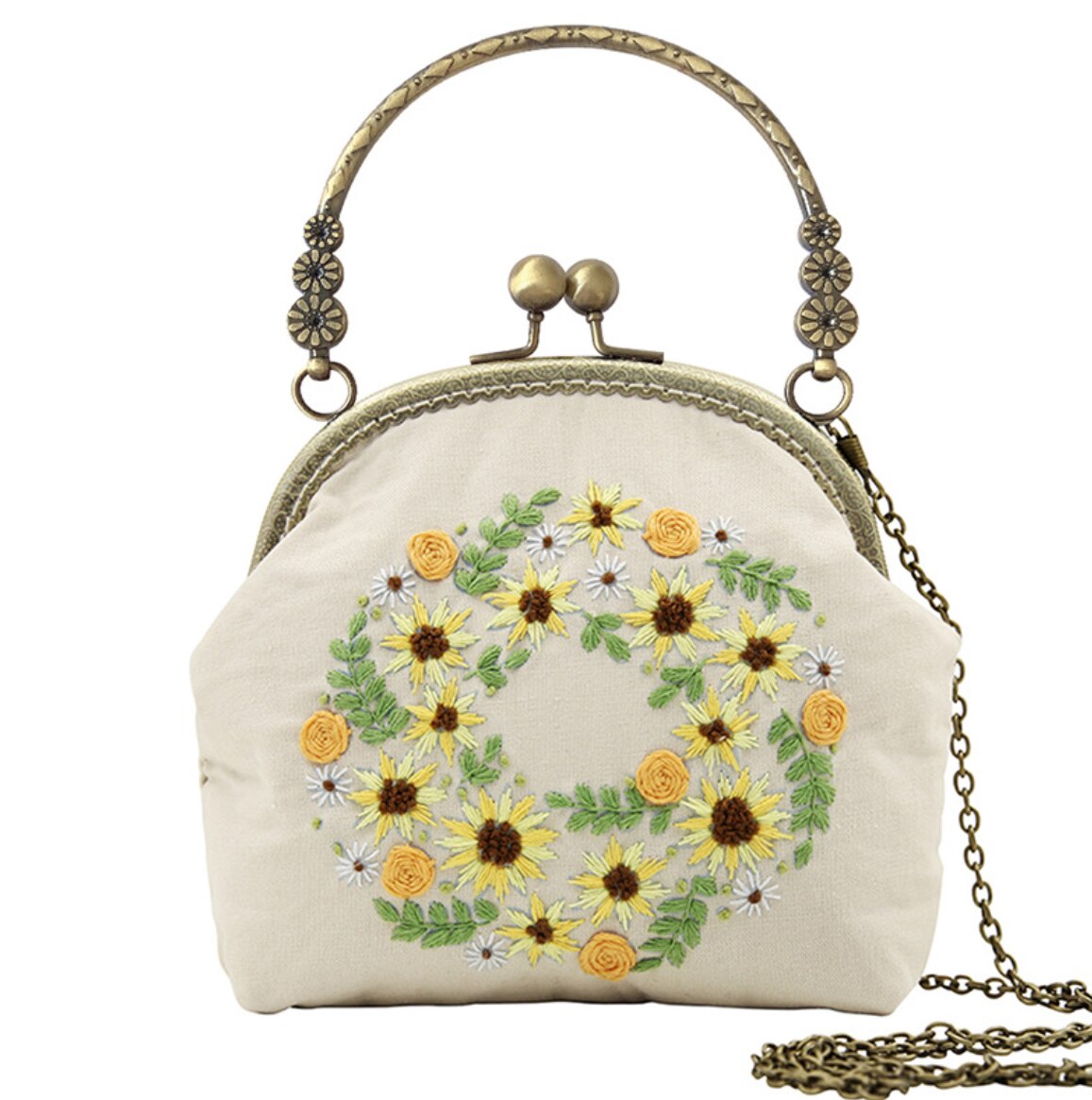 Chinesisch Einfach Stickerei DIY Blume Taschen Brieftasche Handtasche Kreuz Stich setzt Bausatz Hand NäHenne Handgemachte Handtasche Kreative: 11 müssen nähen du selber