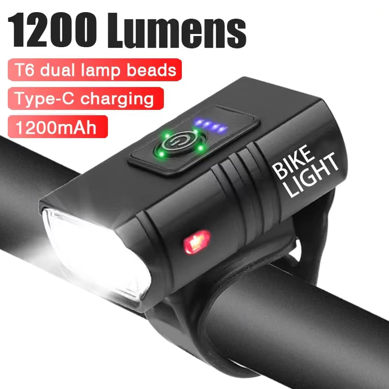 T6 LED Fietskoplamp Motorkoplamp Oplaadbaar Helder MTB Racefiets Hoofdlamp Fietsen Zaklamp Nachtrijden