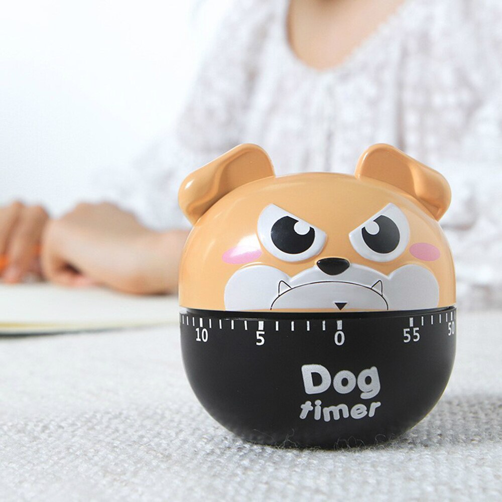 1PC Funny Lovely Animal Dog Timer Cartoon Kitchen Mechanical Clock Set Time Reminders Countdown Cooking Tools Supplies