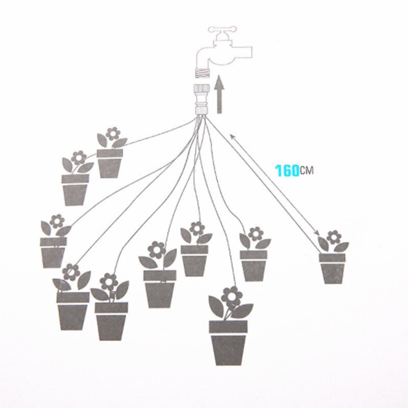 10-Head Gardening Irrigation System Garden Potted Watering Tools Tap Connector Micro Drip Fittings