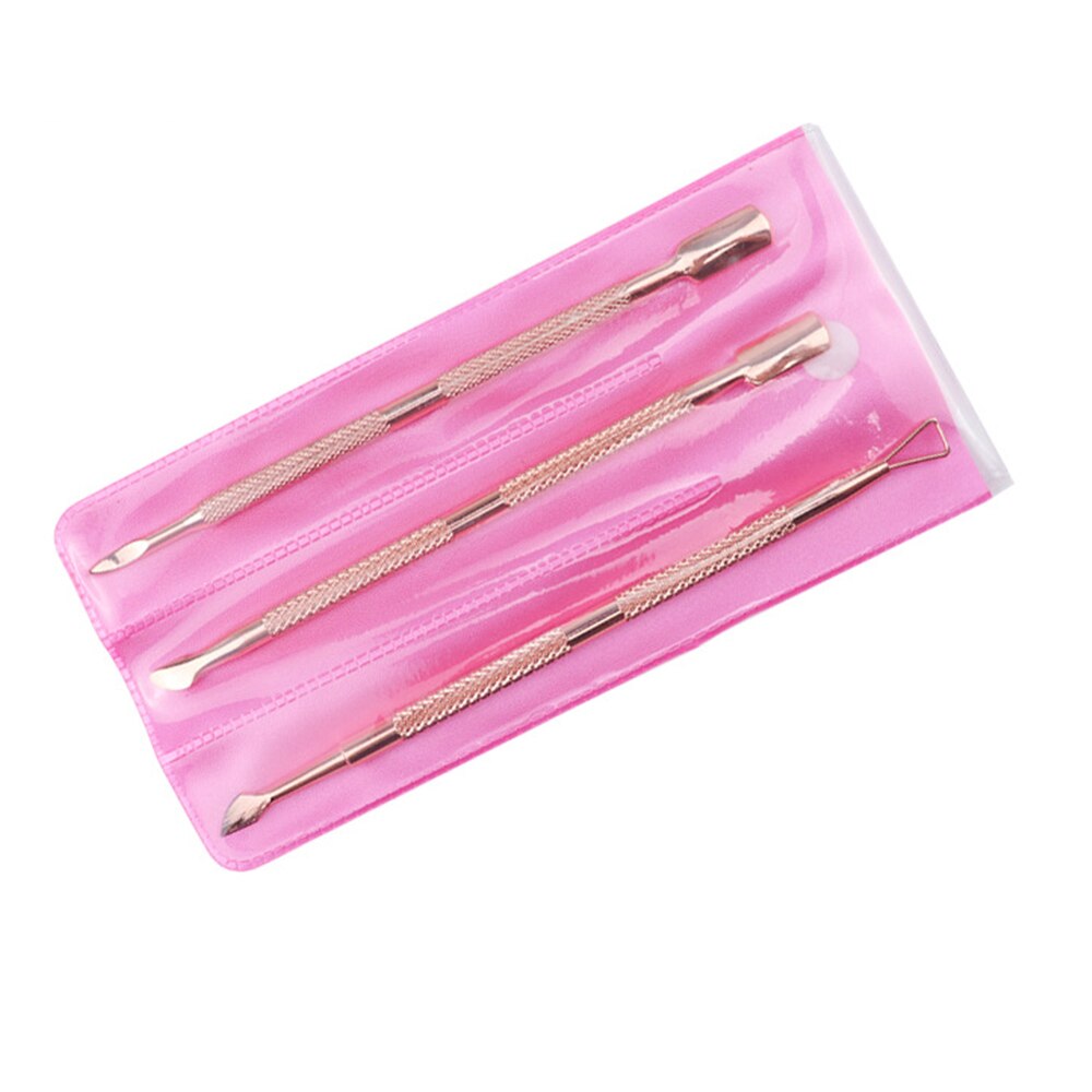 1/3pcs Gold Stainless Steel Pusher Nail Tools Pedicure Manicure File Dead Skin Push Cuticle Remover Nail Art Care Tool