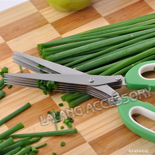 1pc Stainless Steel Scissors /5 Layer Scissors Multifunctional Onion Noodles Laver Broken Kitchen Scissors