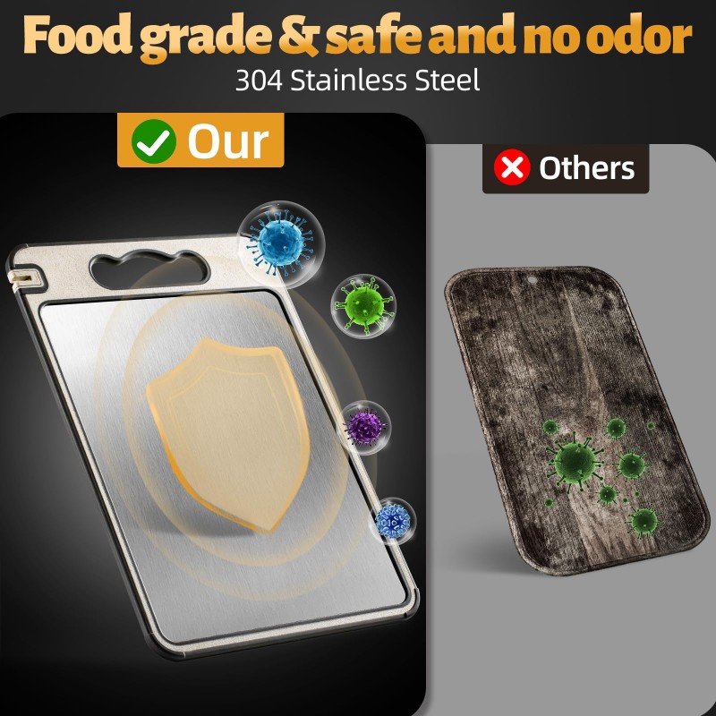 Titanium Cutting Board Double Sided for Kitchen, Stainless Steel Cutting Board, Stainless Steel Food Grade Cutting Board