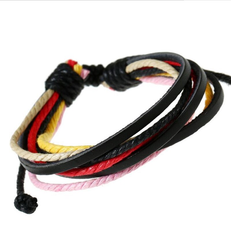 Boheme håndvævet læder armbånd retro mænd og kvinder vilde flerlags armbånd punk stil personlighed armbånd navn armbånd: B1120-12
