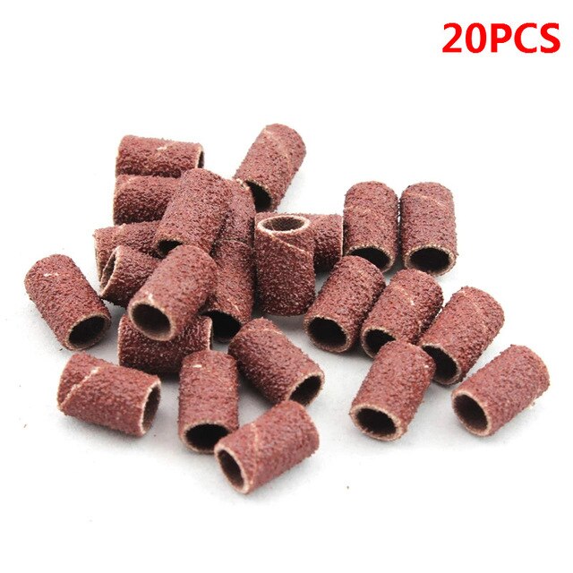 Mini máquina pulidora eléctrica para uñas, herramienta de manicura para pulir esmalte de uñas, elimina la piel muerta y pedicura: 20pcs Sanding Bands