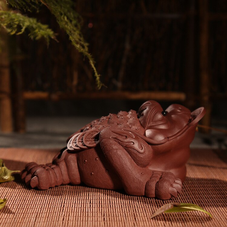 Yixing Tea Play Tea Pet Special Explosion Clay Teapet Gold Toad Tea Tray Table Accessories Decoration