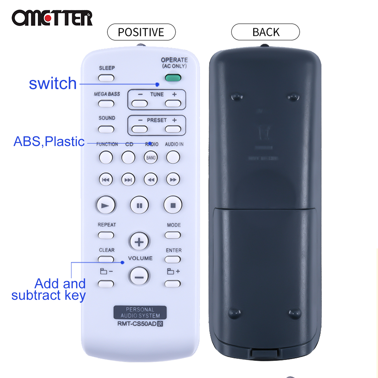 RMT-CS50AD remote control use for audio system ZS-S50CP remoto controller controle teleconmando fernbienung