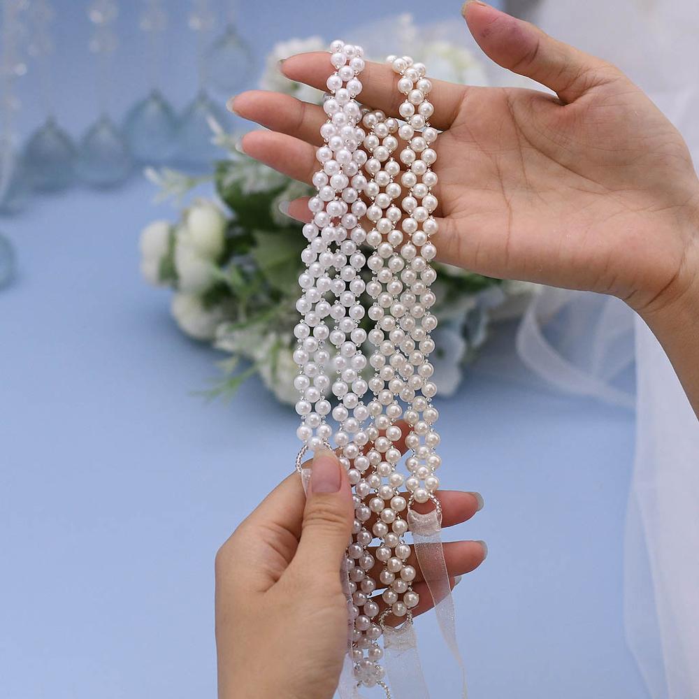 Trixy S34 Vrouwen Parels Riem Witte Jurk Riem Parels Applique Bruiloft Accessoire Trouwjurk Riem Voor Bruid Kralen Bridal riem