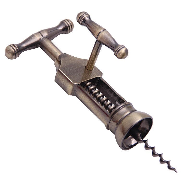 Classic Antique Zinc Alloy Wine Screw Corkscrew Handheld Waiters Corkscrew Bartenders Wine Opener Bar Tools: without gift box