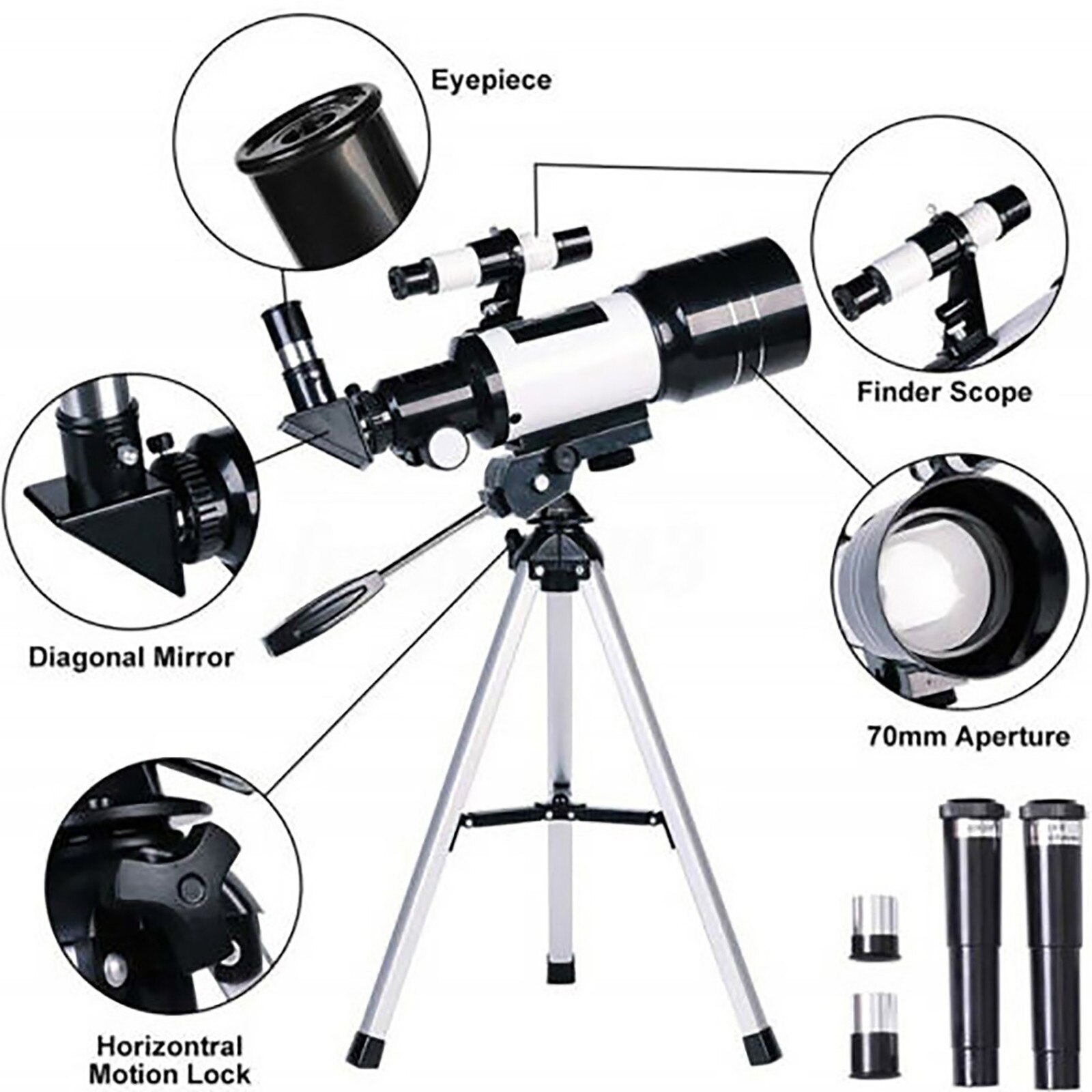 Monoculaire Zoom Shot Pro Telescoop 150X70Mm Diafragma Astronomische Telescoop Refractor Statief Finder Voor Beginners Professionele