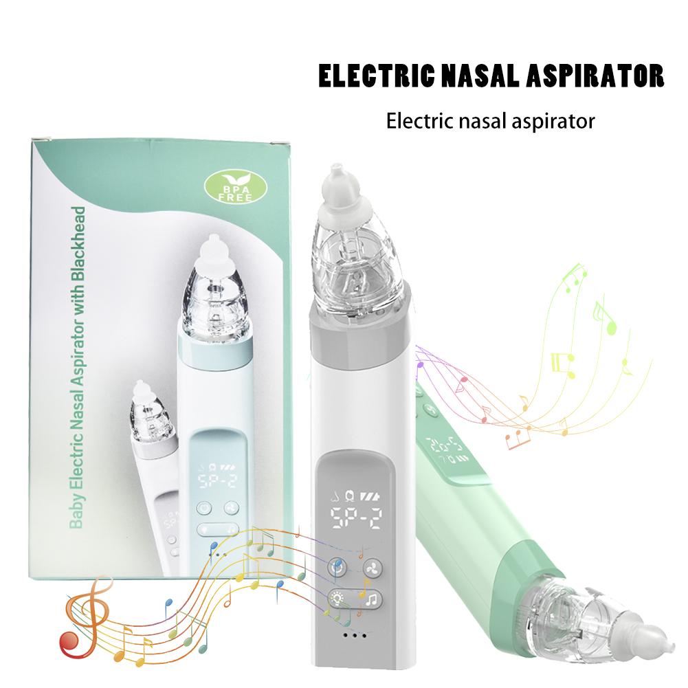 All-in-one Electric Nose Cleaner With Music Baby Nasal Aspirator Nasal Stuffing Tool Soft Head Children Nasal Aspirator Set