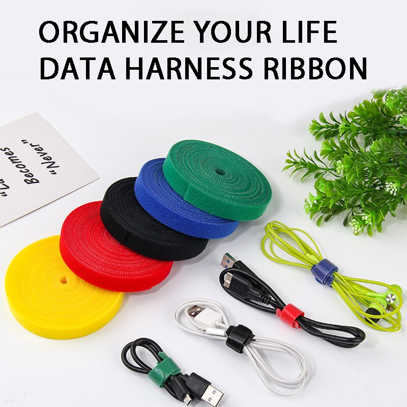 5 Meters/roll magic tape nylon cable ties Width 2 cm wire management cable ties 6 colors to choose from DIY Velcro