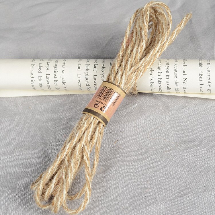 10 Meters Natural Burlap Jute Double Color Twine Cord Hemp Rope Party Wedding Wrapping Cords Thread DIY Home Craft Decor: Khaki