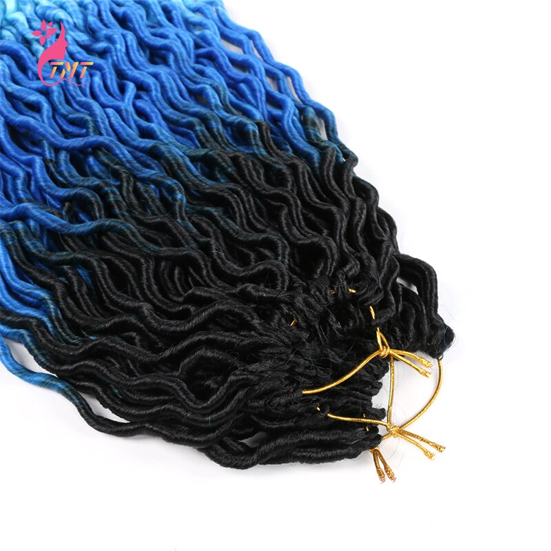 18" Faux Locs Curly Ends Crochet Hair Synthetic River Goddess Locs passion Twist Braiding Hair Extensions Faux Locs Curly Braids