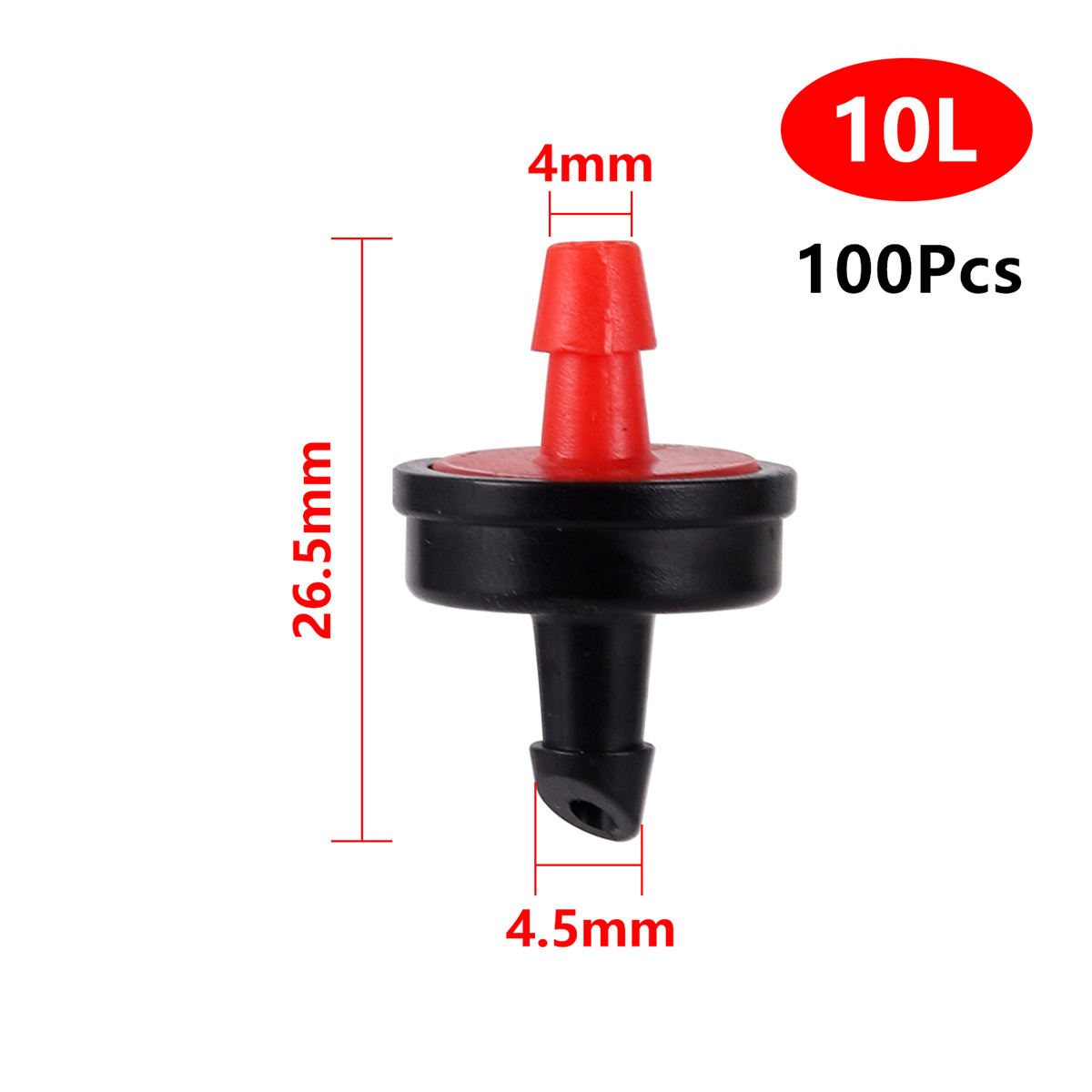 Portata 10/20/30L/H gocciolatore di compensazione della pressione 4/7mm tubo di pulizia automatica regolatore dell'acqua irrigazione del giardino raccordo a goccia: Rosso