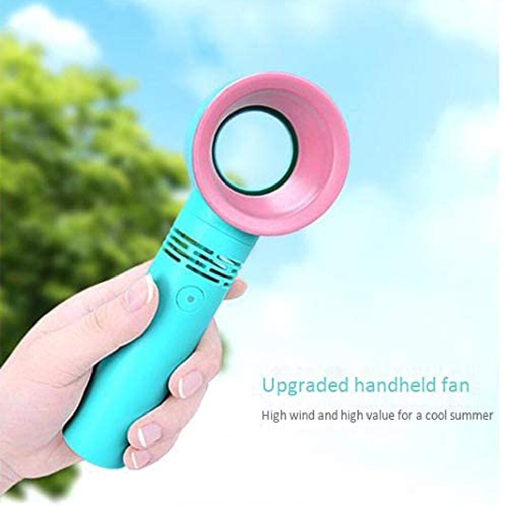 Mini ventilador USB portátil de mano sin aspas, ventilador recargable sin hojas, de flujo de aire pequeño ventilador de refrigeración, refrigerador con 3 ventiladores de velocidad