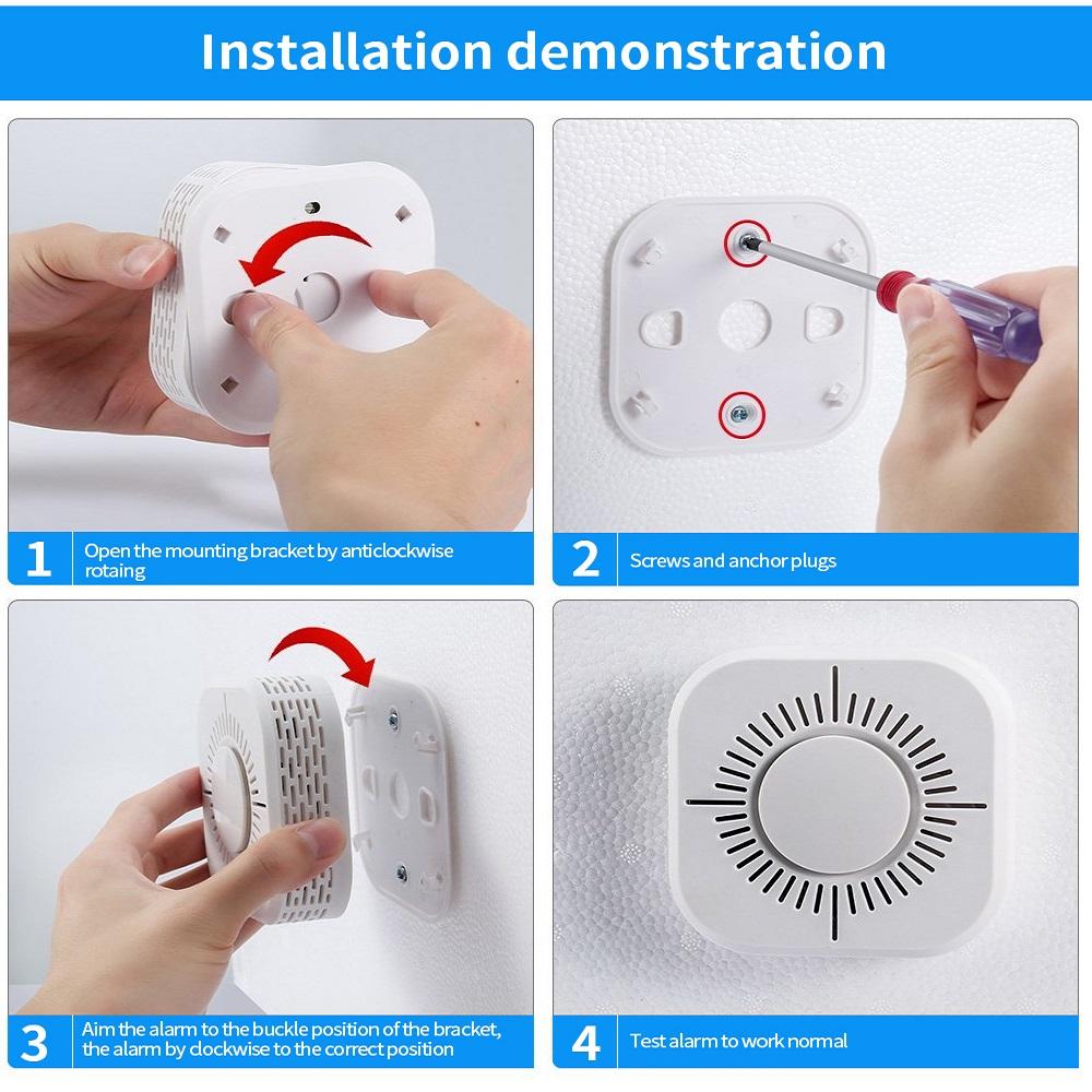 Wireless Smoke Sensor Detector 433mhz Fire Alarm System Security works with Wifi Google/Smart Home Alexa
