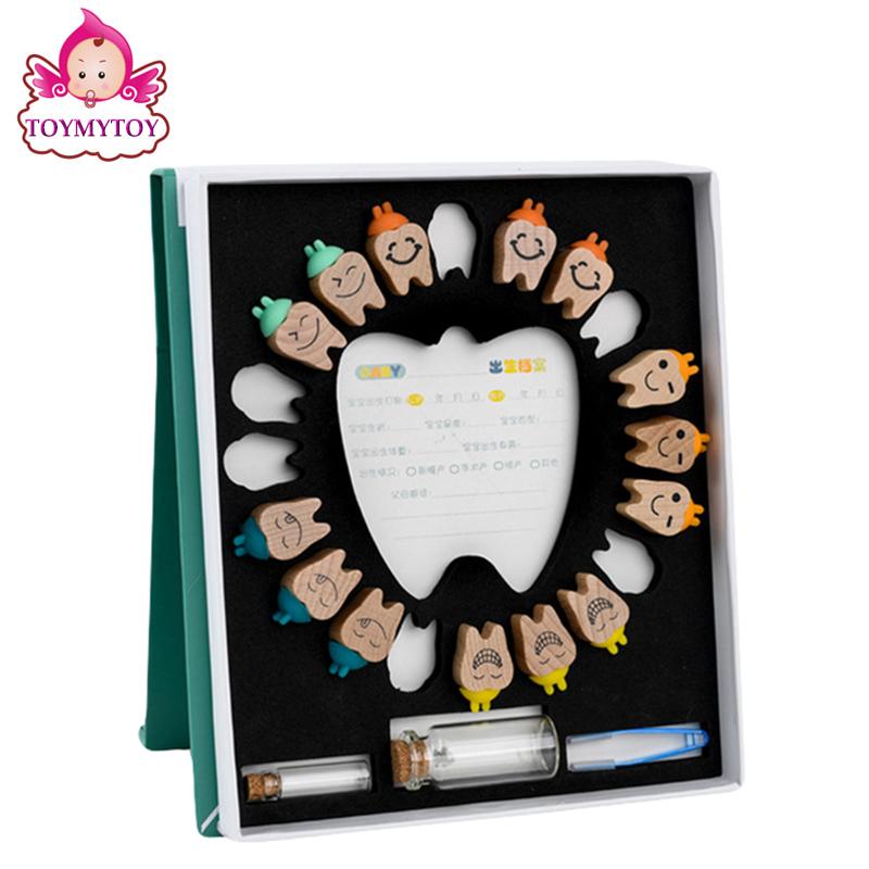 1 Set of Wooden Baby Deciduous Tooth Box Baby Tooth Preservation Case