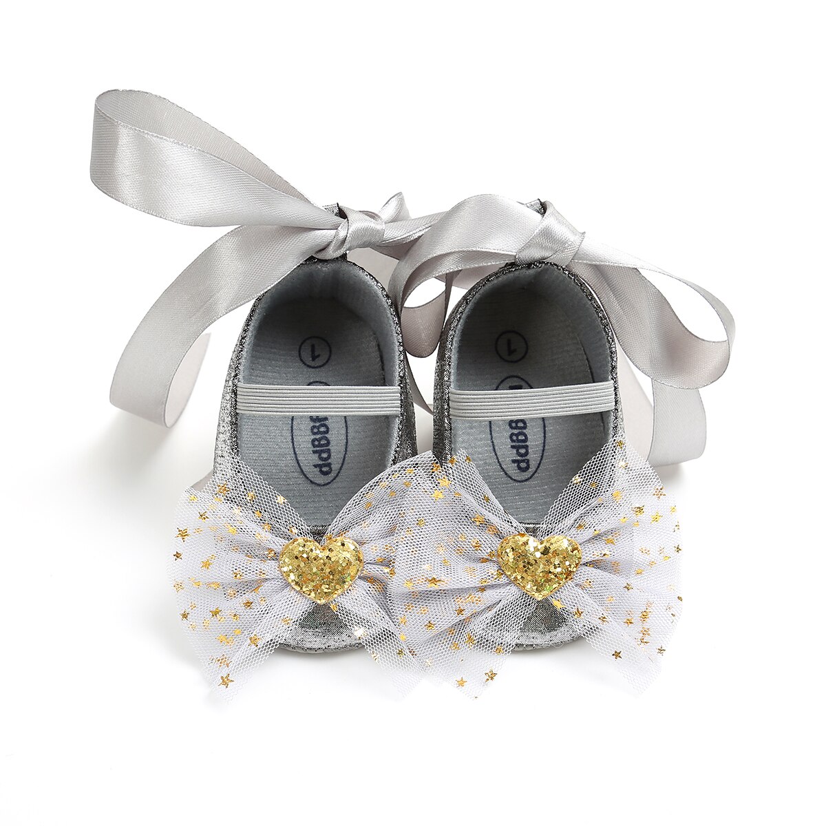 Lovely Princess Toddler Baby Girls Crib Shoes Shoes Sequined Bow Floral Slip On Lace Toddler Baby Shoes Prewalker 0-18M: Gray / 13-18 Months