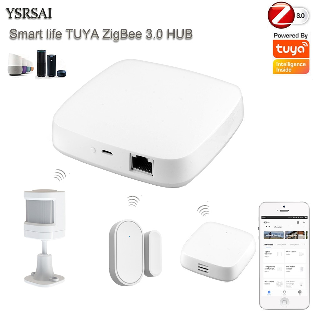 Tuya ZigBee 3.0 Smart Gateway Hub Smart Home Bridge Smart Life APP Wireless Remote Controller for Alexa Echo Google Home