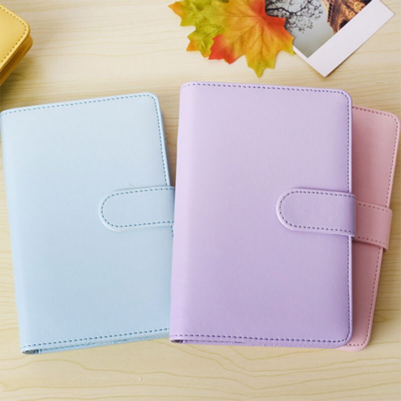A5 Notebook Loose Leaf Ring Binder Leather Notebooks Macaron Color Agenda Planner Diary Stationery Office Supplies DU55