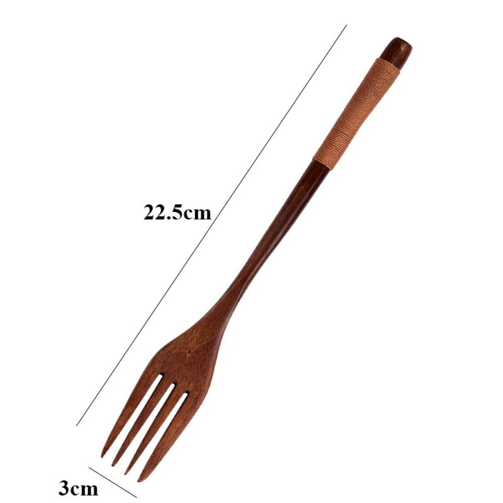 Cuchara de madera Natural, tenedor, Kit de cena, utensilio para sopa de arroz, cereales, utensilios de cocina caseros hechos a mano, vajilla, cubiertos para Cocina: Gris