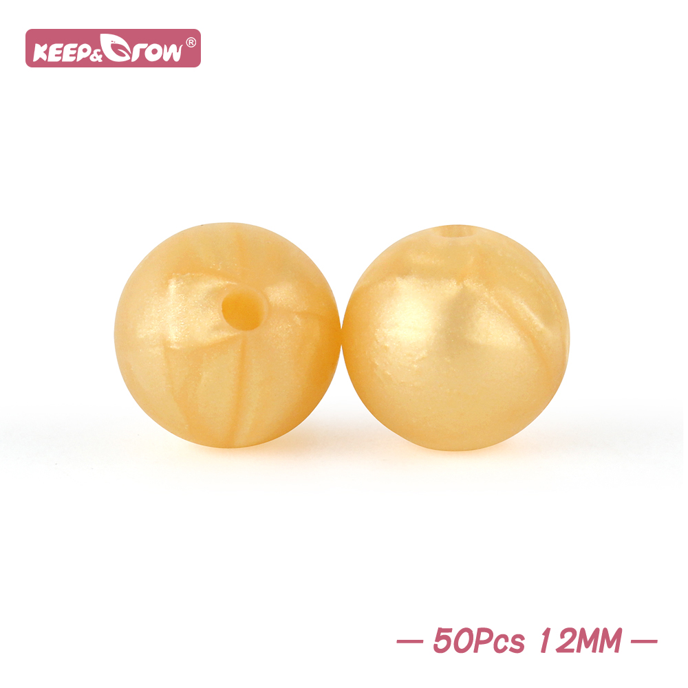 Perles rondes en Silicone de 12MM, 50 pièces, accessoires de dentition pour bébé, anneaux de dentition à croquer, sans Bpa, perles d'allaitement pour bébé