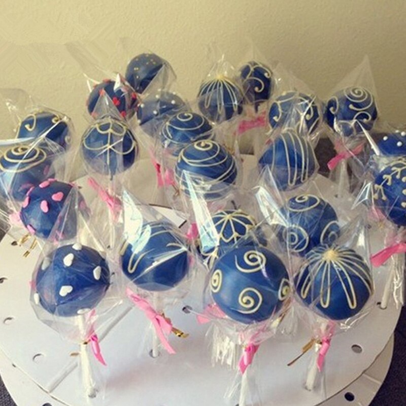 100 sztuk przeźroczyste tworzywo sztuczne celofan taśma klejąca Stick skręt lizak herbatniki opakowanie prezent torba płaska kieszeń torba na ciasteczka worek na cukierki