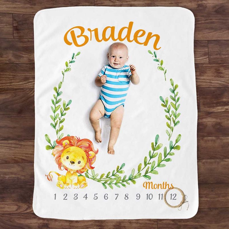 Couverture à swaddle motif d'animal | Relevé mensuel de bébé, croissance d'étape, accessoires de photographie à motif d'animal, pour réception pour -né