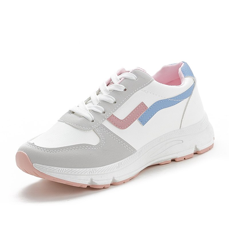 Frauen runing Schuhe Neue Frühling Frauen Turnschuhe Atmungsaktive PU Leder Plattform Frauen Schuhe Schuhe Getragen SX-04: Rosa / 8