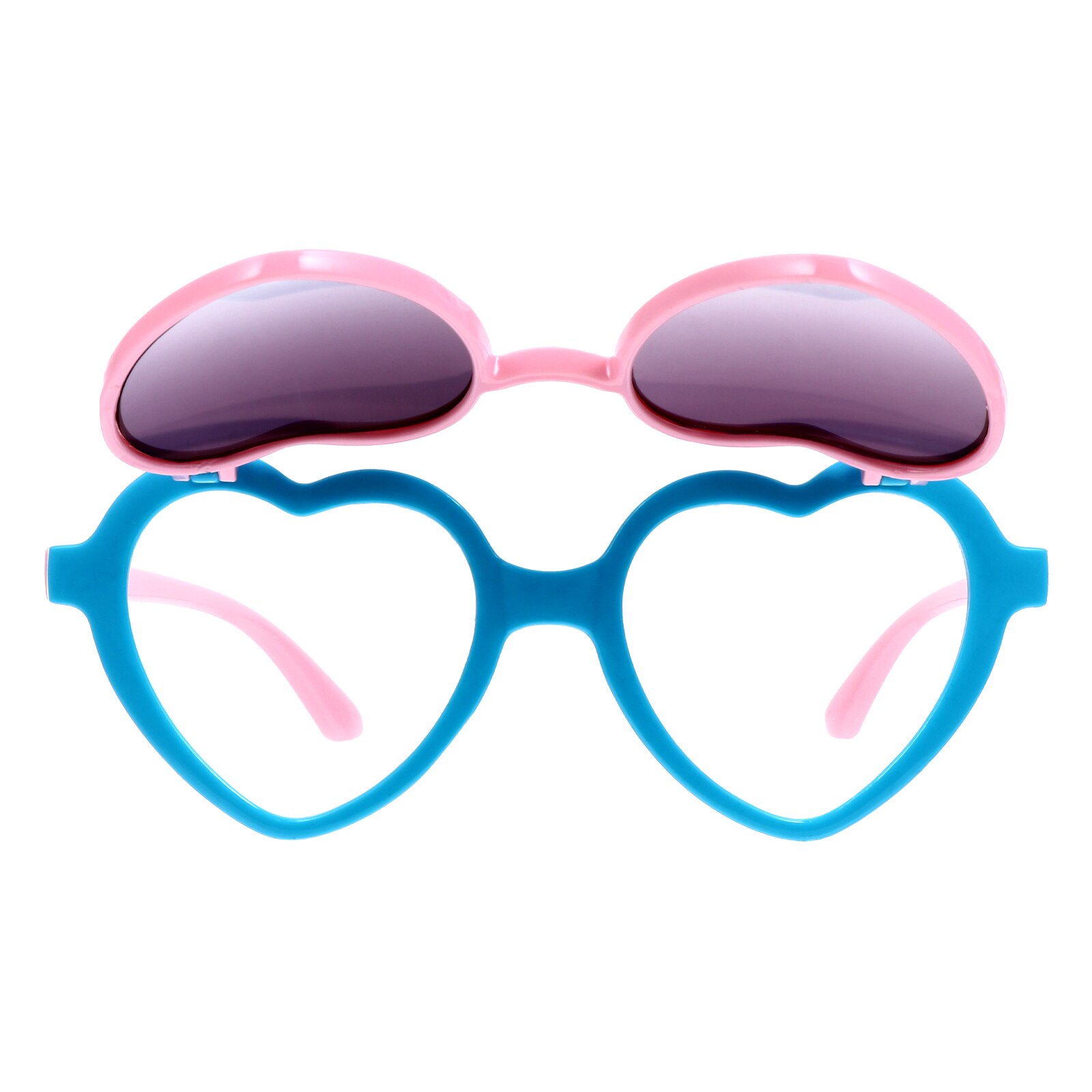 1 par de gafas de sol de dibujos animados para niños, lentes de sol con forma de corazón para jóvenes: Blue