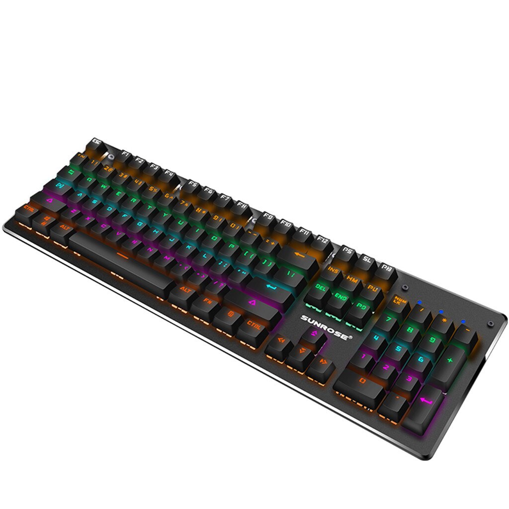 T610 niebieski przełącznik mechaniczna klawiatura bryzgoodporna USB przewodowa 104 klawiszy RGB Gamer podobne wrażenie mechaniczne na PC