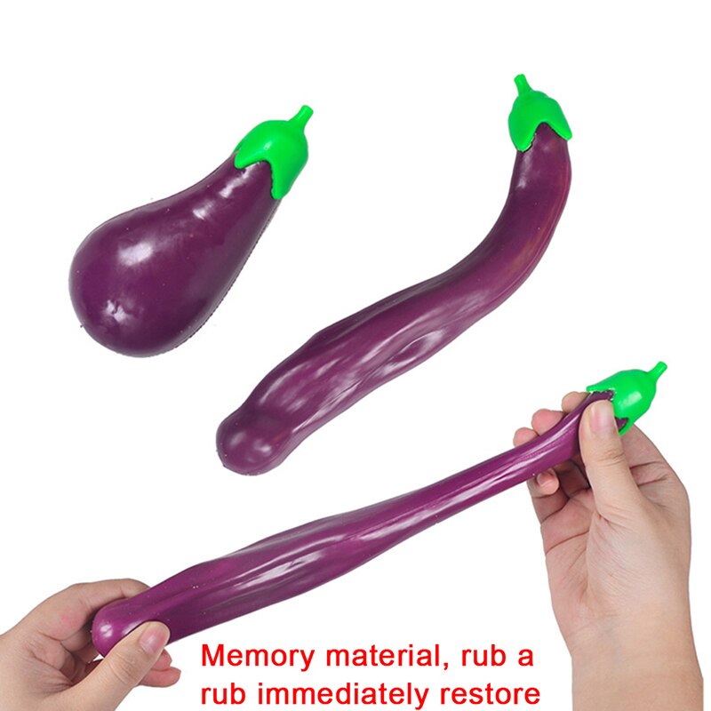 1pcs Cute TPR Squeeze Antistress Entertainment Squishe Cartoon Eggplant Squeezing Stress Relief Toy