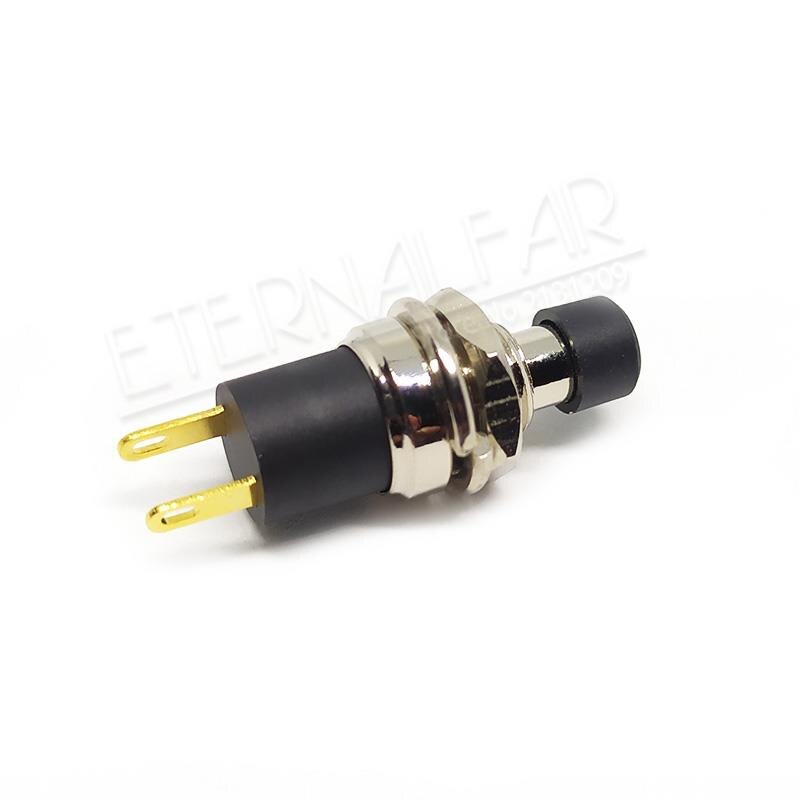 ON-OFF 1A 250V 3A 125V AC DC High Self-Locking SPST Normally Open Mini Push Switch 7MM Small Button With Gold-plated: PB05A-Black / 1 Piece