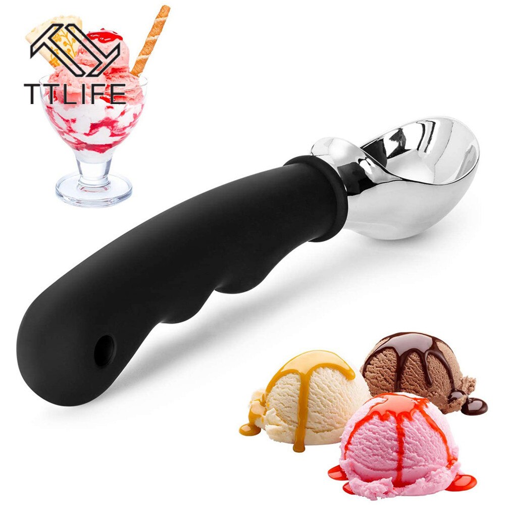 Ice Cream Scoops Stainless Steel Dual-head Fruit Watermelon Digger Scoops Non-Stick Spoon Home Kitchen Accessories