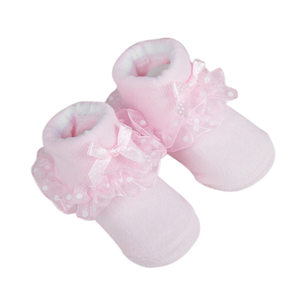 Été bownoeuds chaussettes pour -nés bébé mignon solide chaussettes pour filles mince doux coton garçon enfant chaussettes nourrissons chaussette chaussures: Pink