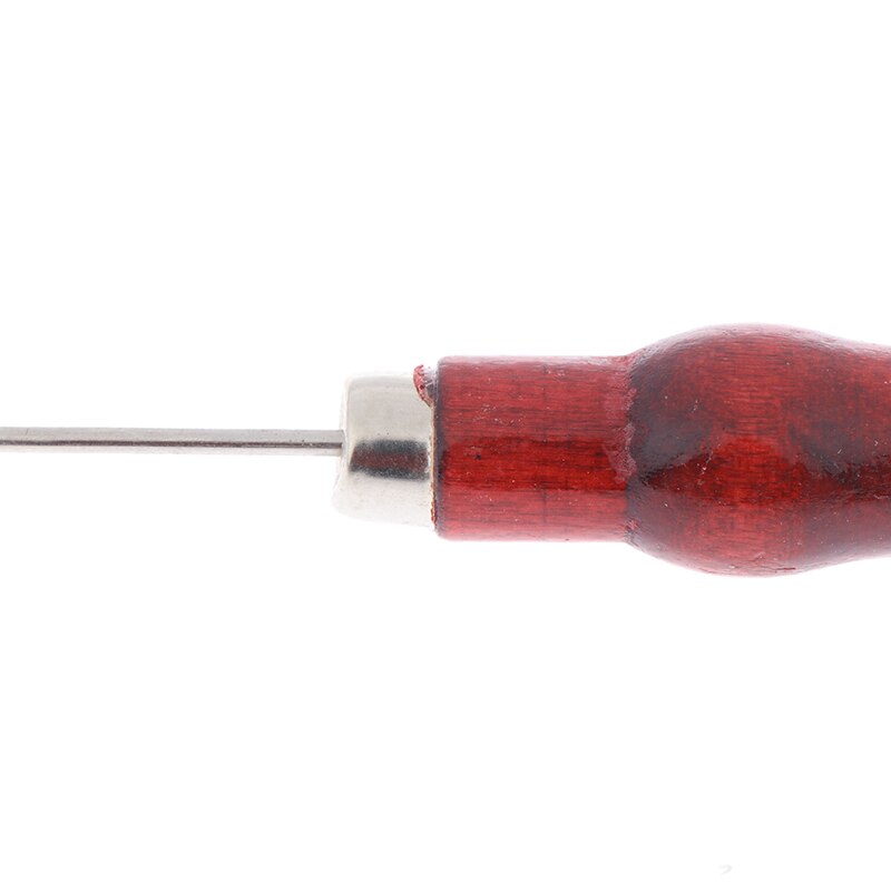 5Pcs Red Wooden Handle Sewing Awl Hand Stitcher Leather Craft Tip Shoe Repair hook awl Drill Sewing Needle Hook Tool