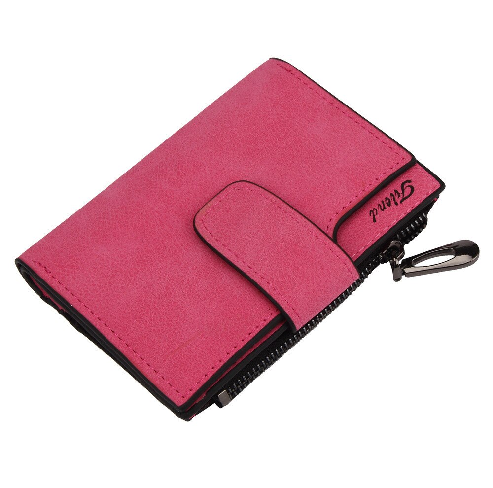 Vrouwen Portefeuilles En Portemonnees Mini Grind Magic Bifold Lederen Kaarthouder Card Case Dames Portemonnee Portafoglio Donna Monedero Mujer: Hot pink