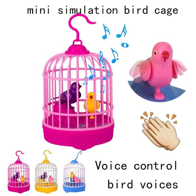 Attraktionen Tempel Messe Stimme Kontrolle Mini Vogelkäfig Spielzeug Neue und Seltsame Induktion Stall Spielzeug Stimme Simulation Bir