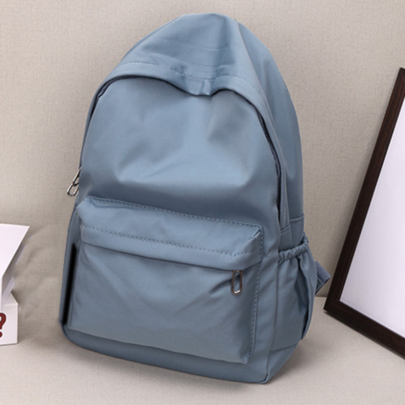Dames Schooltas Waterdichte Grote Capaciteit Schoolrugzak Gladde Rits Effen Kleur Tieners Meisje Casual Dagrugtas Studentenvoorraad: Black