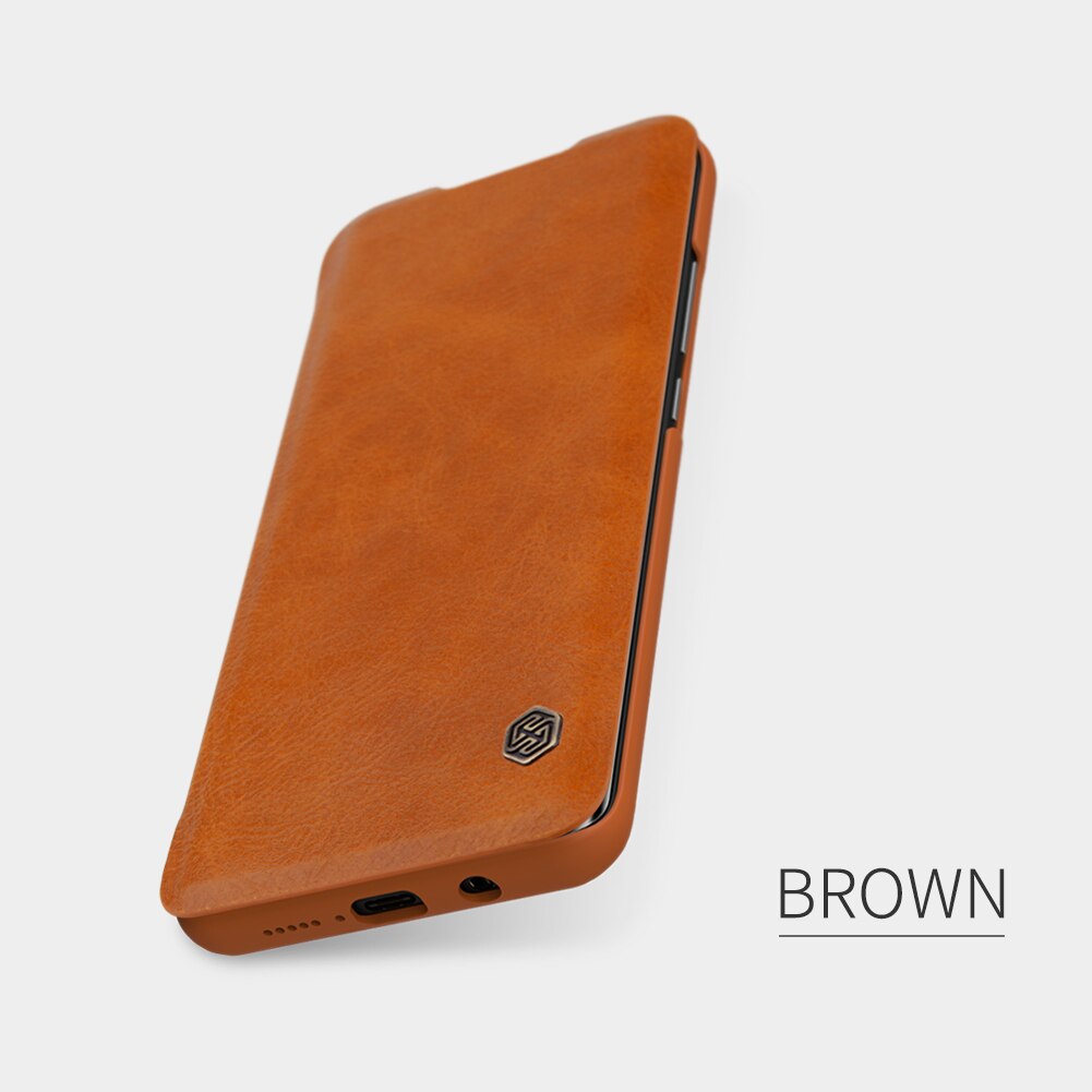 Nillkin hoesje voor xiaomi mi note 10 lite qin-serie pu-leren flipcover voor xiaomi mi note 10 lite hoesje