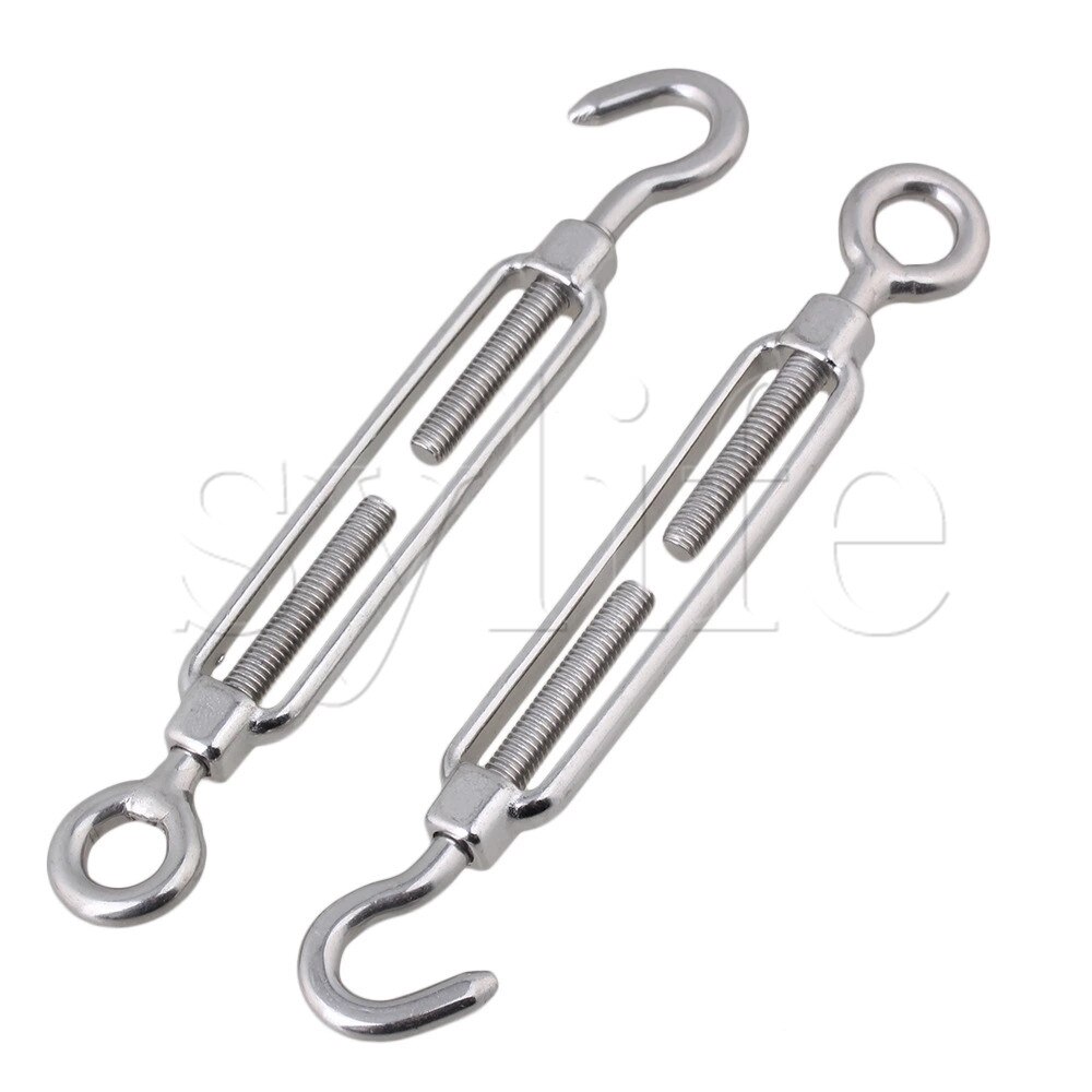 Adjust Chain Rigging Hook &amp; Eye Turnbuckle M6 304 Stainless Steel Pack of 2