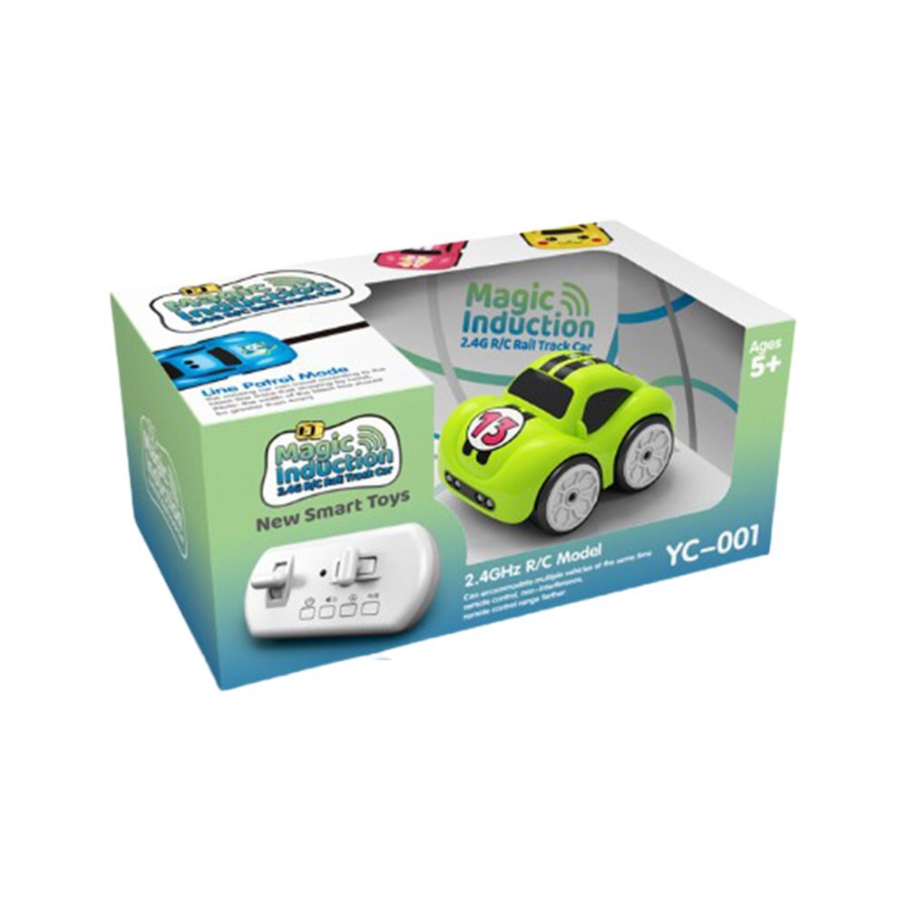 Rc intelligent sensor fjernbetjening tegneserie mini bil radiostyret elbiler mode smart let legetøj til børn: Grøn