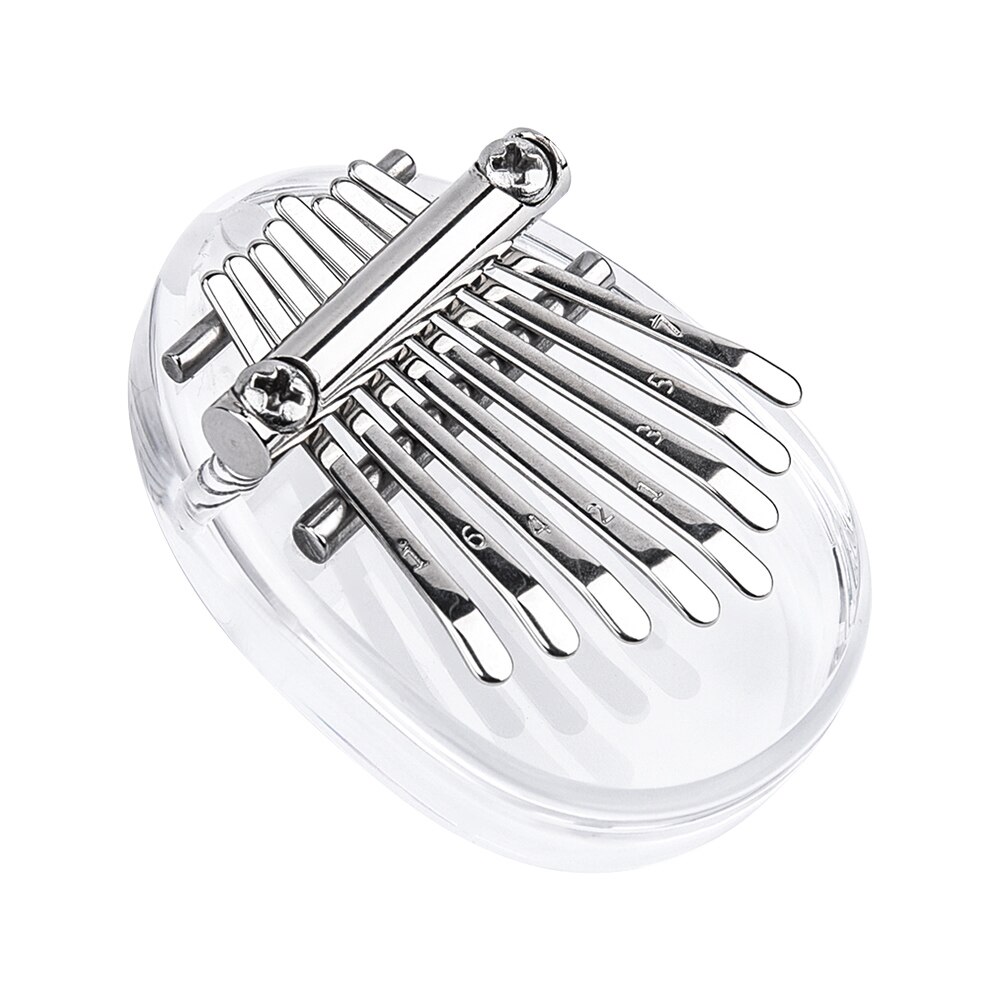 8 Key Kalimba Mini Thumb Piano Finger Piano Transparent Acrylic Finger Keyboard Musical Instrument