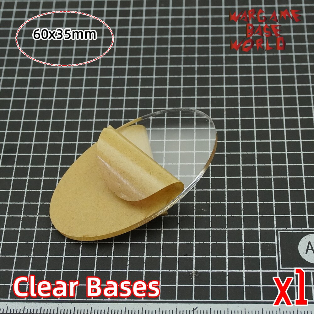 TRANSPARENT / CLEAR BASES for Miniatures - wargame oval bases 60x35mm oval bases: 1  bases