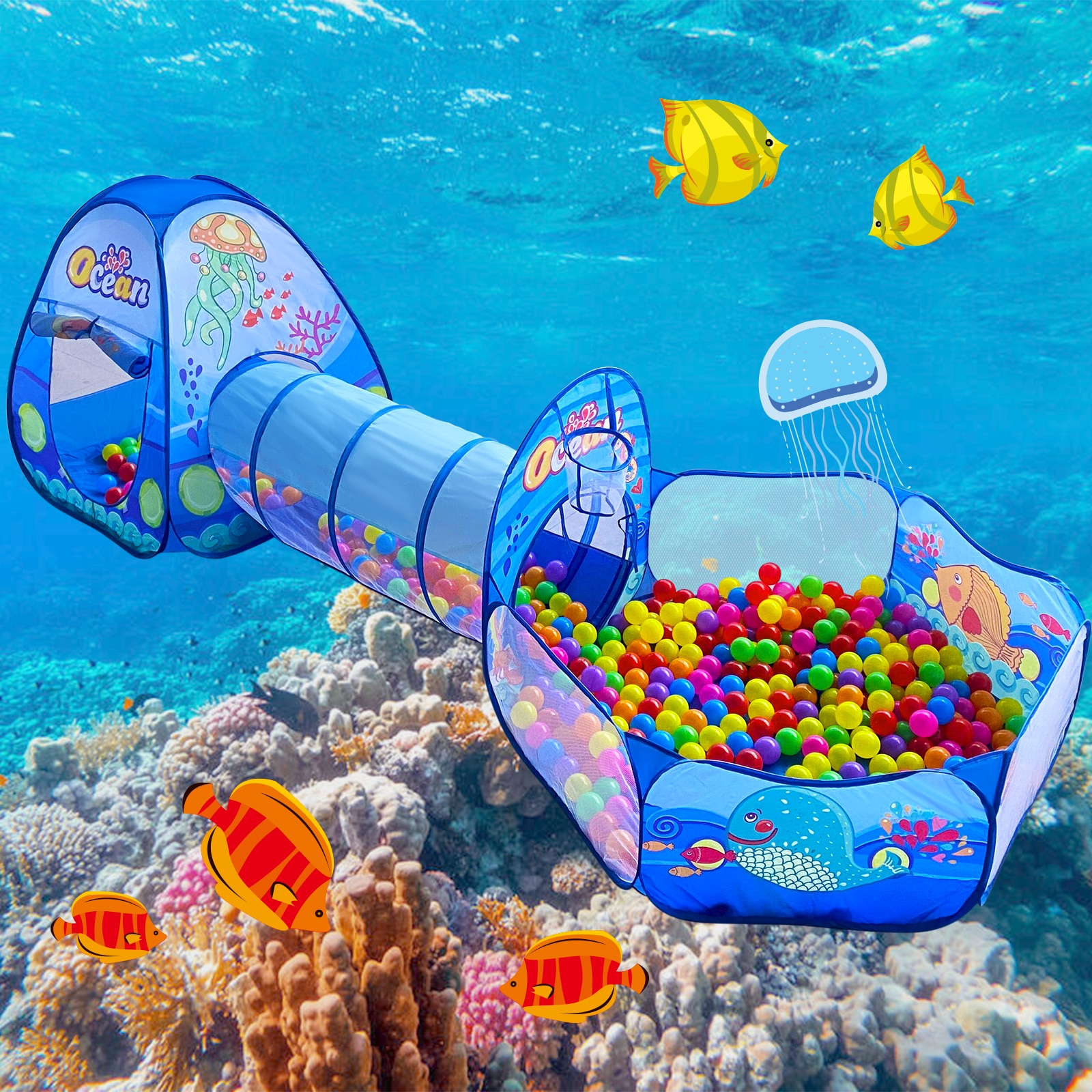 3 in 1 freundlicher Zelt Tragbare Baby Ball Schwimmbad Grube freundlicher Zelte mit Krabbeln Tunnel Innen Art Spielhaus Pop hoch Tipi