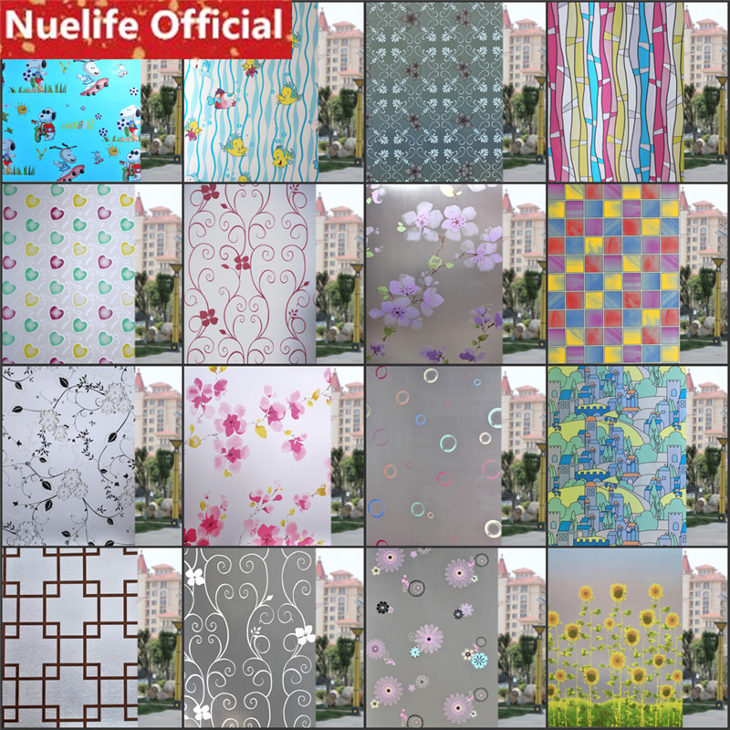 Film autocollant en verre Opaque givré | Étiquette en verre adhésif, couleur mixte, pour fenêtre, intimité, large, 80cm x Long, 200cm, décor à la maison, chambre à coucher