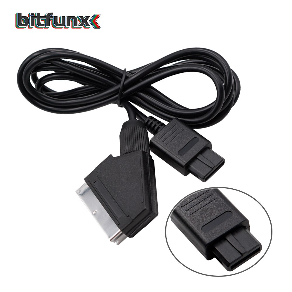 Bitfunx Scart Cable 1,8 m para PS2/PS1/Dreamcast/SEGA MD1/MD2Megadrive 1/Génesis 1/XBOX/WII/Saturn Video juego de Cable